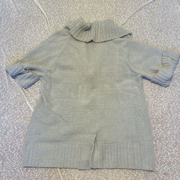 Barefoot Dreams CozyTwist Short Sleeve Sweater Coat 1X NWT Dew Drop Gray - Picture 4 of 13